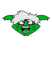 pickel gesicht kopf nerd geek schlau hornbrille intelligent lesen buch haarig groß gefährlich gnom frech klein monster horror halloween böse ork troll comic cartoon clipart