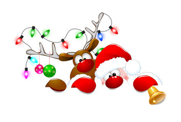 Santa Claus and deer 3. Santa Claus and a deer  on a white background. 