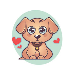 Fototapeta na wymiar cute and kawaii labrador puppy, dog symbol of new year