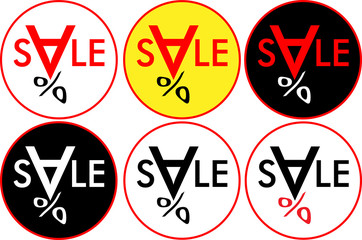 banner sale with falling prices sale logo-icon