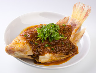 fish. steamed fish chinese style