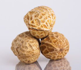 nuts on the white isolated background