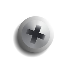 Obraz premium Screw isolated on white background. Vector realistic design element.