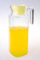 Orange juice in jar. on background