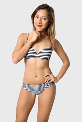 Naklejka premium asian woman bikini