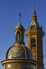 Fototapeta na wymiar Virgen del Carmen Chapel Bell Tower Seville Spain