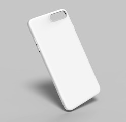 Blank white smartphone mobile case mock up template for print design and branding purpose. 3d render illustration