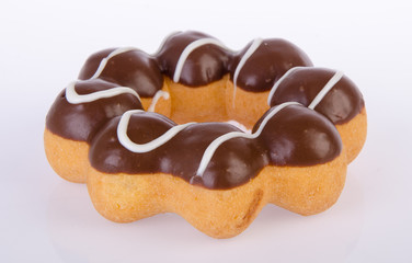 chocolate donuts on a background