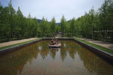 Fototapeta na wymiar Fountain of Royal Palace at La Granja de San Ildefonso in Segovia province, Castilla y Leon, Spain