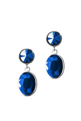 Blue earrings isolated
