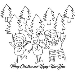 Greeting Christmas and New Year card