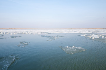 A Danube Delta Lake, Frozen in Winter