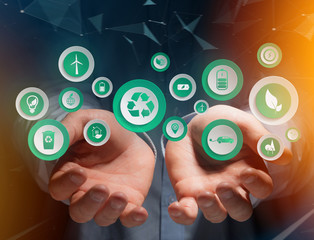 View of a Technology ecologic interface with icon displayed on a technology interface