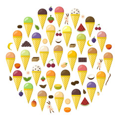 Vector cartoon ice cream background