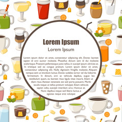 Vector cartoon non alcoholic drinks background