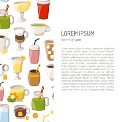Vector cartoon non alcoholic drinks background