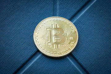 Bitcoin On Textured Background 