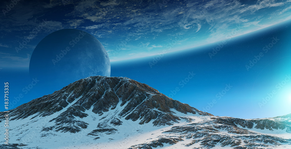 Leinwandbilder Exoplanets in space 3D rendering elements of this image furnished by NASA
