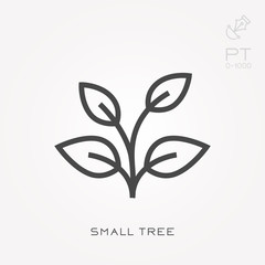 Line icon small tree