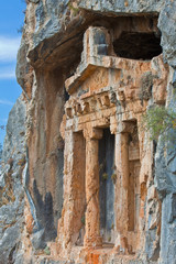 Naklejka premium Rock tomb in Dalyan, Turkey