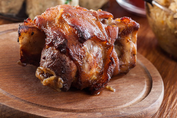 Homemade baked pork knuckle