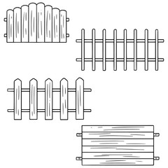 vector set of fence