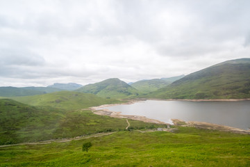 Scenic Landscape View of Mountain and lake, in Scottish Highland.