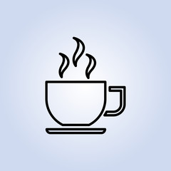 Cofee cup icon flat. Simple vector symbol and bonus icon