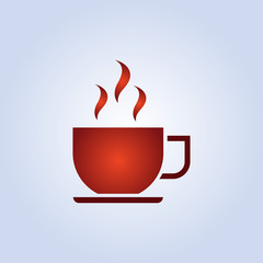 Cofee cup icon flat. Simple vector symbol and bonus icon