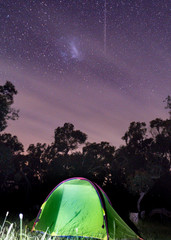 tent under night sky