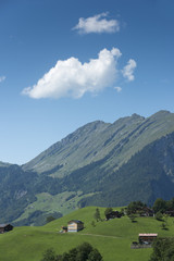 Fototapeta na wymiar Schoppernau Blick zur Kanisfluh,, Österreich, Bregenzerwald.