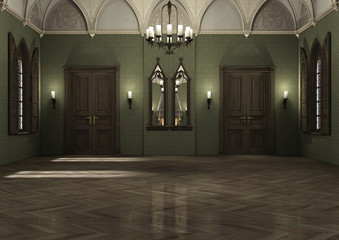 Fototapeta na wymiar 3D Rendering Dark Palace