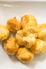 Choux Dough on a white plate