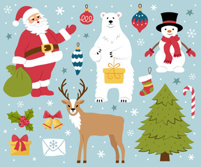 Set of Christmas elements.
