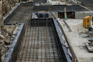 Framework for the foundation of the building