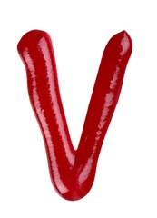 Ketchup V Letter Isolated