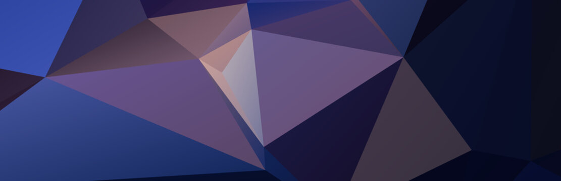 Dark Blue Banner Background Triangular Design