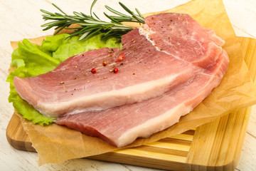 Raw pork steak