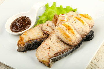 Grilled shark steak