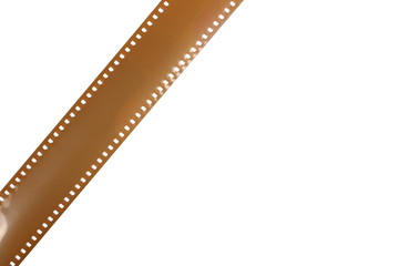 Blank and empty old film strip roll isolated on white background