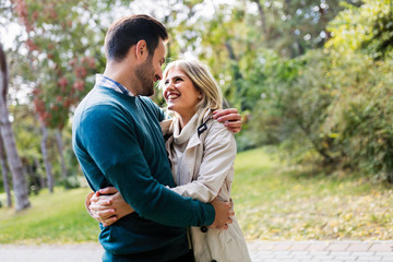 Young happy couple in love spending time together