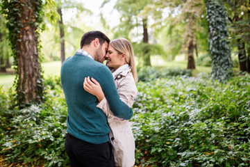 Fototapeta premium Young happy couple in love spending time together