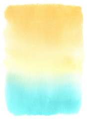 Abstract watercolor orange and blue background