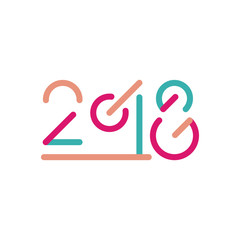 2018 Happy New Year text