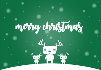     reindeer in green background 