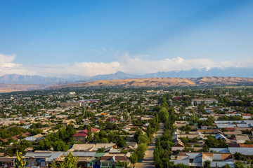 Aerial view over Osh, Kyrgyzstan