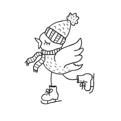 Funny bird. Nursery art. Minimalist scandinavian style.