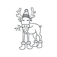 Funny elk. Nursery art. Minimalist scandinavian style.