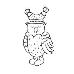 Funny owl. Nursery art. Minimalist scandinavian style.
