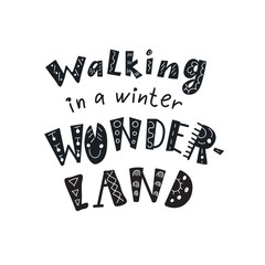 Winter quotes and phrases. Hand drawn lettering with decorative elements.